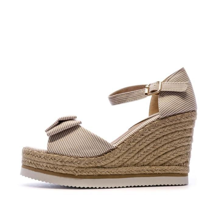Sandales Compensees Beige Femme Beppi