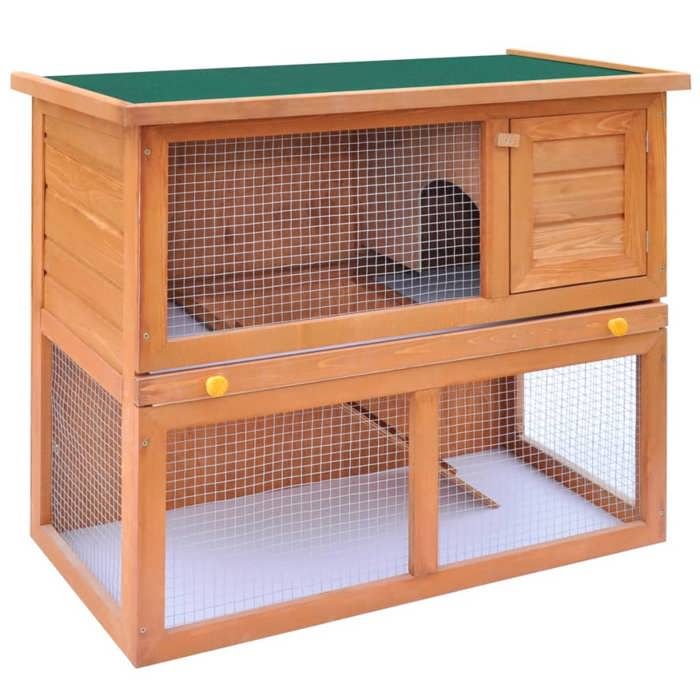 Comparer les prix de SALE 2025""Clapier à lapin MOOD - Clapier d'extérieur - Enclos pour petits animaux 1 porte Bois Chill677899