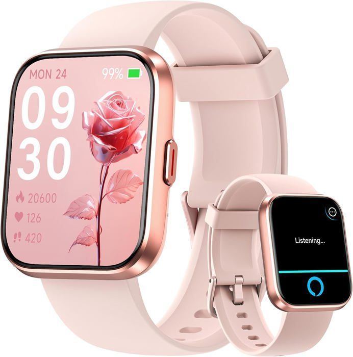 Montre Connectée Femme SIEMORL - Appels Bluetooth, Écran 1.57" - Suivi Santé SpO2, Rythme Cardiaque, Sommeil - 21 Sports - Étanche IP68