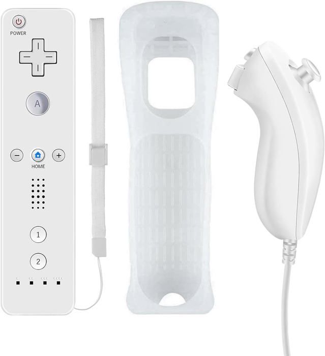 QUMOX Manette pour Wii Télécommande Manette wii Remote + Nunchuck + dragon + étui Compatibles avec Wii et Wii U - vue 2