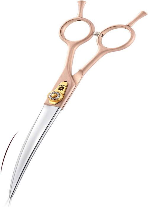 Meilleurs prix pour Ciseaux pour chiens de 7 pouces, ensemble de toilettage professionnel pour animaux de compagnie, ciseaux japonais incurvés en acier