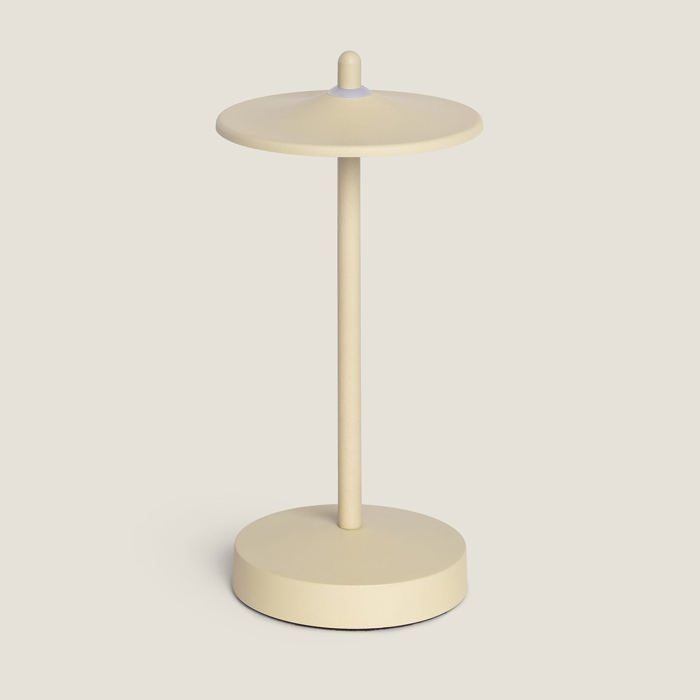 Lampe à Poser LED Portable Extérieure Métal avec Batterie Rechargeable Milevani Beige