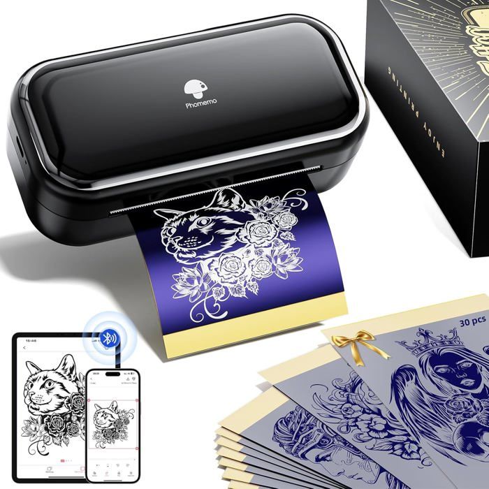 Tp31 Thermocopieur TatouageImprimante Thermique De Tatouage Imprimante Stencil Tatouage Avec 30 Feuilles De Papier Transfert Tatou