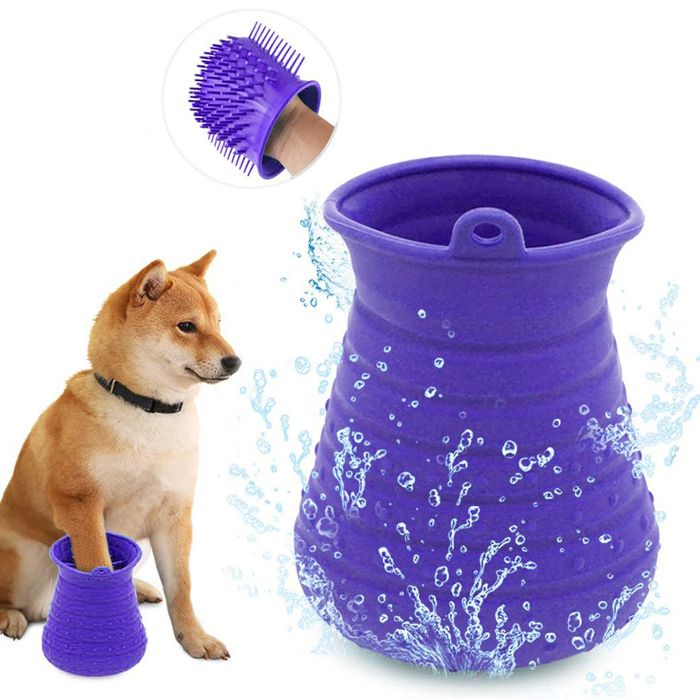 Meilleurs prix pour Brosse de massage 2 en 1 en silicone pour pattes de chien
