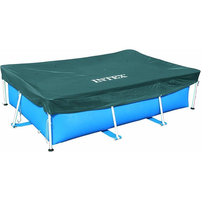 Bâche Piscine Rectangulaire 210D - 400x211 Cm - Protection Hiver Et été - Oxford Résistant