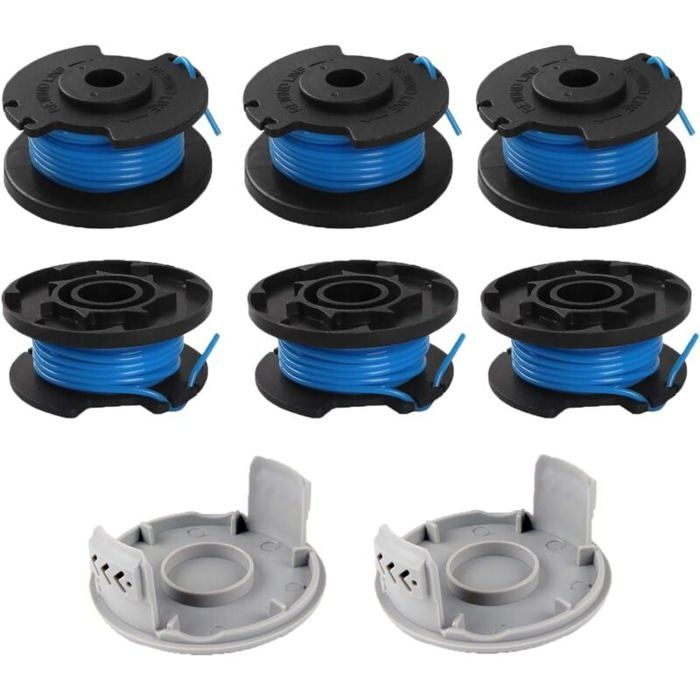 Lot de 6 bobines de fil vert pour débroussailleuse Black & Decker