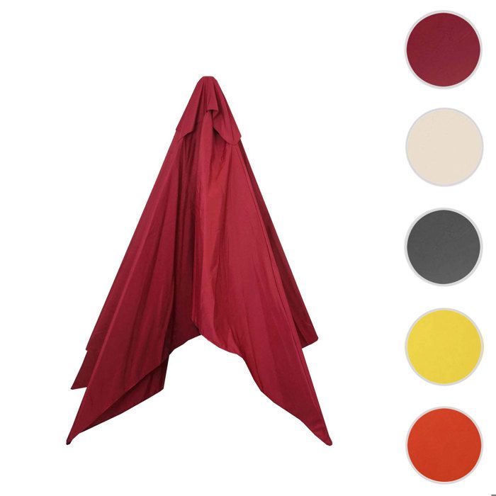 MCW Toile de rechange pour parasol Florida Ø 35m polyester 8 baleines bordeaux