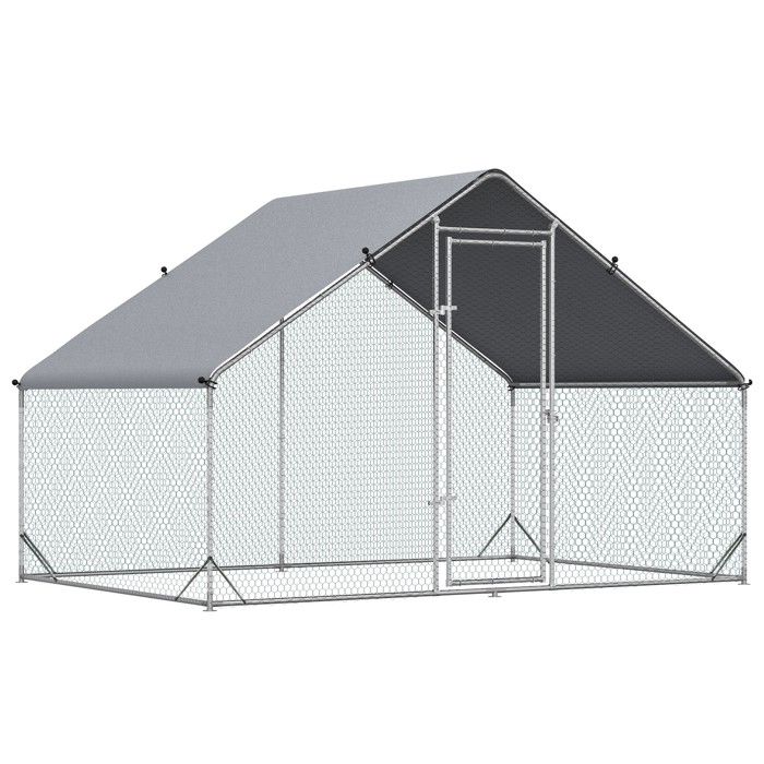 Comparer les prix de Poulailler Enclos en acier 300 x 200 x 200 cm Cage à poules avec couvercle porte enclos pour 4-6 poules petits