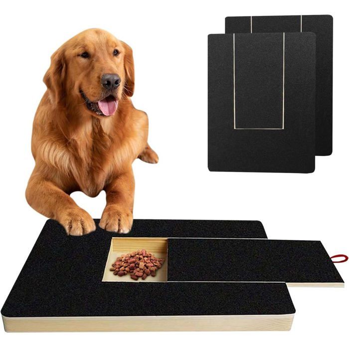 Griffoir pour chien avec boîte à goûter et 2 feuilles papier de verre soin ongles