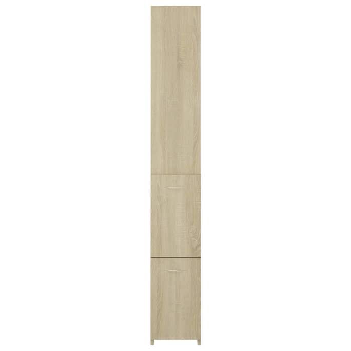 Armoire salle de bain chêne sonoma - WIENS - 25x265x170 cm - Brun - Bois dingénierie - Facile à nettoyer