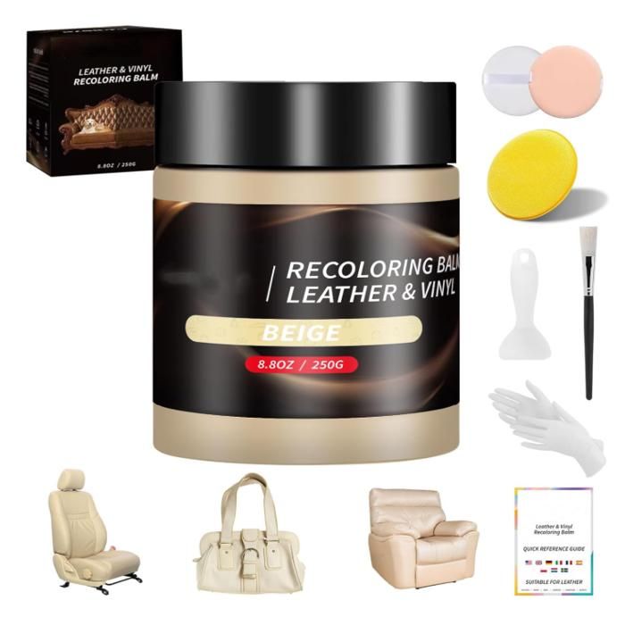 250g Beige Kit Reparation CuirTeinture CuirPeinture Cuir LiquidePâte Réparatrice Cuir