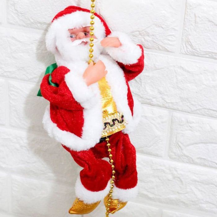 Père Noël Père Noël Grimpant sur Une Échelle de Corde