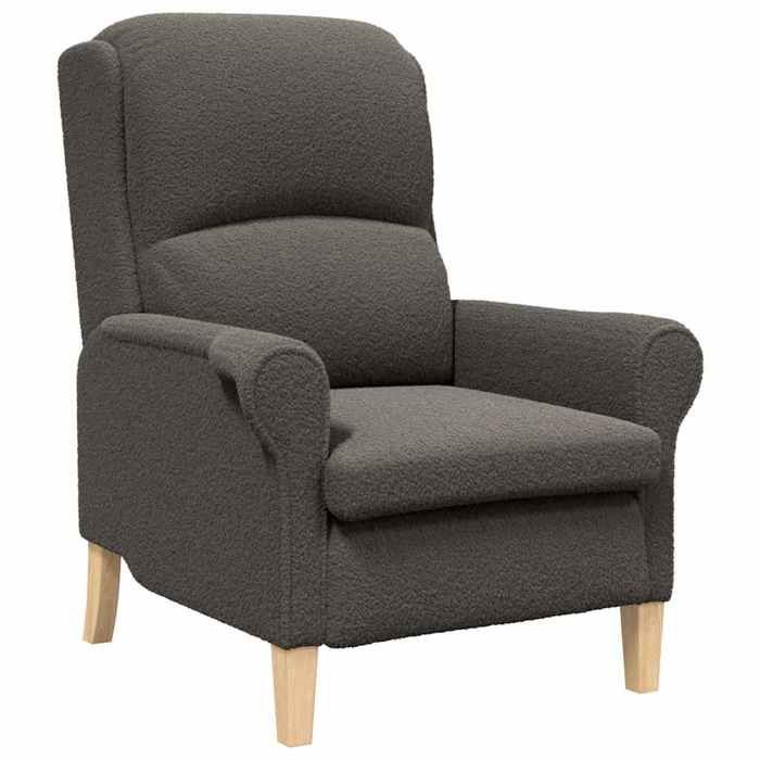 EASYLIFE fauteuil Gris foncé Tissu en Sherpa doux VIDAXL Cadre stable LL10140