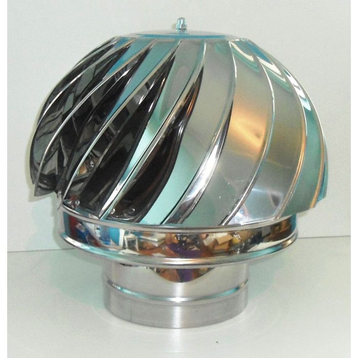 Chapeau de cheminee rotatif inox diametre 200 mm Cosmo Vent