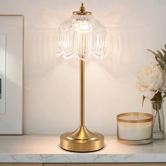 Lampe De Table Rétro Sans Fil Rechargeable Avec Batterie De 6000 Mah 3 Températures De Couleur À Intensité Variable Lampe De[EC126]