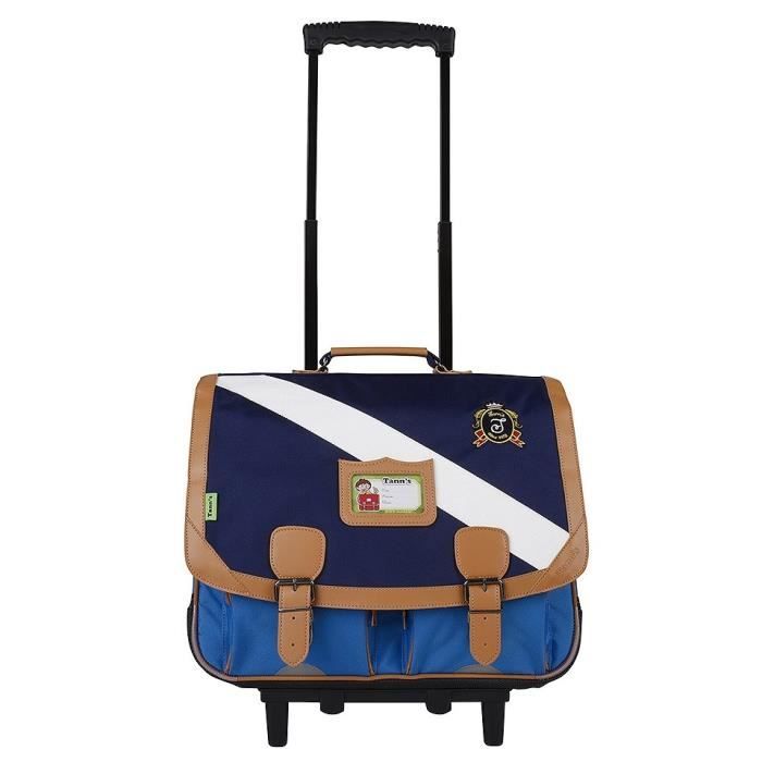 TANN S Cartable a Roulettes POLO 2 compartiments 6 a 9 ans Classe primaire et elementaire 41cm Bleu Enfant Garcon Bleu Cdiscount Bagagerie Maroquinerie