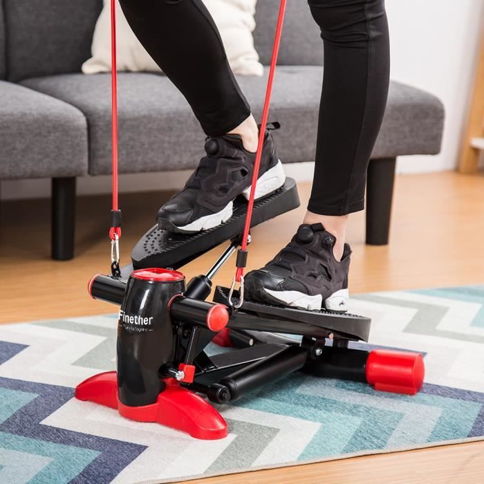 Stepper Pliable Pour Fitness à Domicile - Charge Max 150kg, Poignées Et Inclinaison Réglables, Entraînement Cardio Silencieux - 6