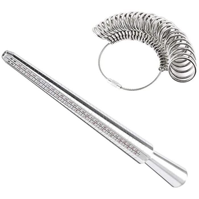 Mandrin D'Anneau Et Baguier Calibreur Métal - Ensemble Outils Mesure Bijoux Pour Fabrication Bagues