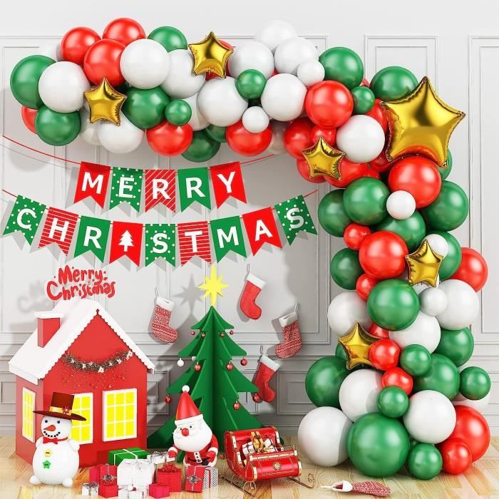 Arche Ballon Noël Décorations De Noël Rouges Et Vertes Ballons Noël Canne  En Bonbon Du Père Noël Pour Les Décorations Décora[u2220] - Cdiscount Maison