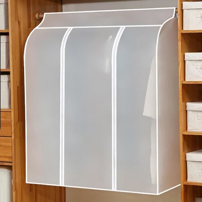 Housse Penderie H 150 Cm Vetement Avec Fermeture Éclair Housse De Protection Vetement Robuste Pour Cintre Au Sol Costume Robe Veste Chemise (120cm Housse Protection Vetement