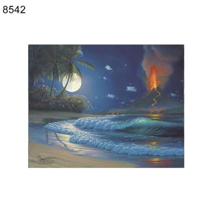 Lune Bord De Mer Baleine Plein De Diamant Peinture Point De Croix Broderie  Moderne Décor 8542 - Achat / Vente tableau - toile - Cdiscount
