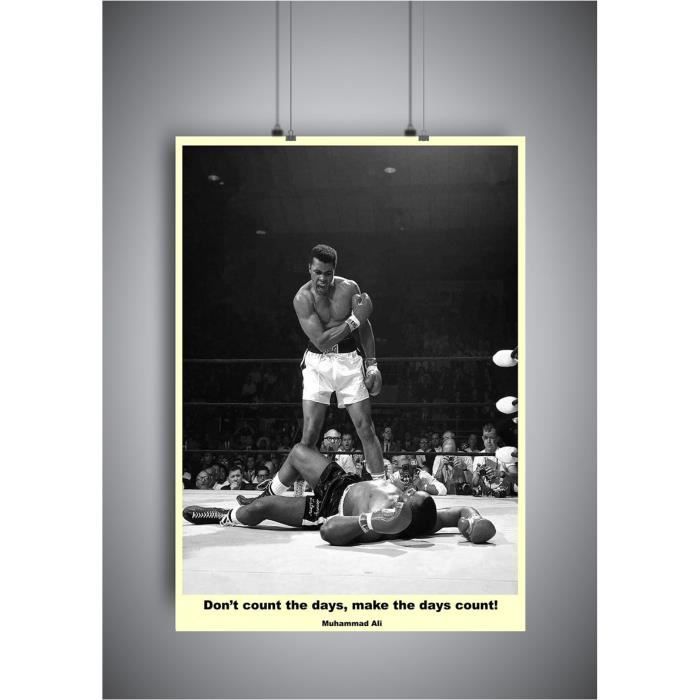 Poster Mohamed Ali Citation B W Motivation Wall Art 21x29 7cm Cdiscount