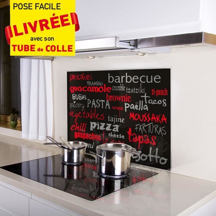 KOZEODECO Crédence-Fond de hotte en verre 900x650mm décor ...