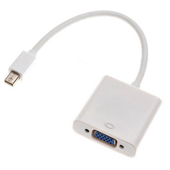 EdBerk74 1pcs Mini DisplayPort Display Port DP/VGA Câble Adaptateur pour Apple pour MacBook Air pour iMac pour Mac Mini Câble Adaptateur Blanc 