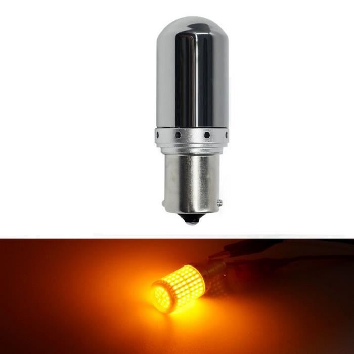 Ampoule LED BAU15S PY21W Orange Chrome 144SMD pour Clignotants pour Voitures