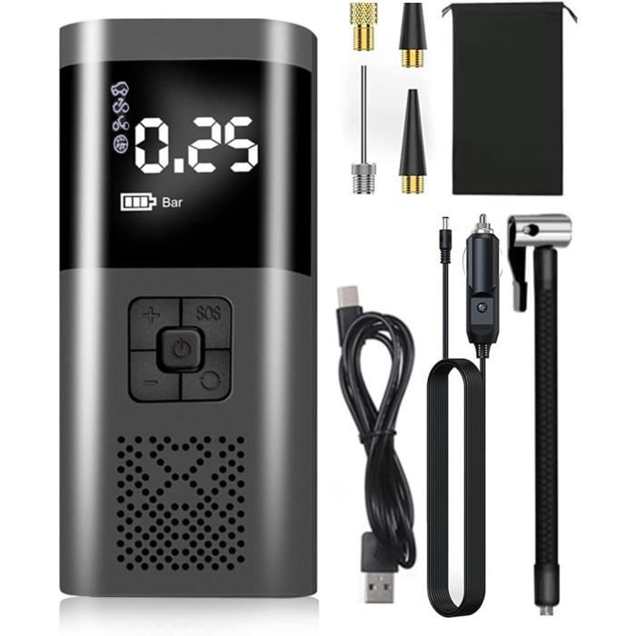 Mini Pompe à Air Électrique, 6000mAh Mini Compresseur à Air Portatif, 150PSI Pompe Velo Electrique avec écran LCD Numérique, G[127]