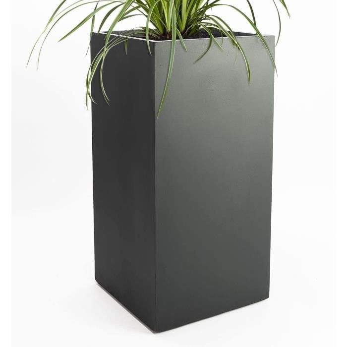 Vase Funéraire Gris Foncé 26x11,5 Cm - Résistant Au Gel - Pour Tombe, Cimetière - Avec Piquet Intégré