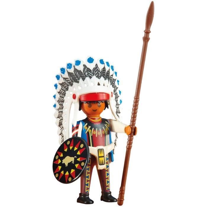 Jeu de construction Playmobil 6271 - Chef indien - Bouclier et lance - Marron - Mixte