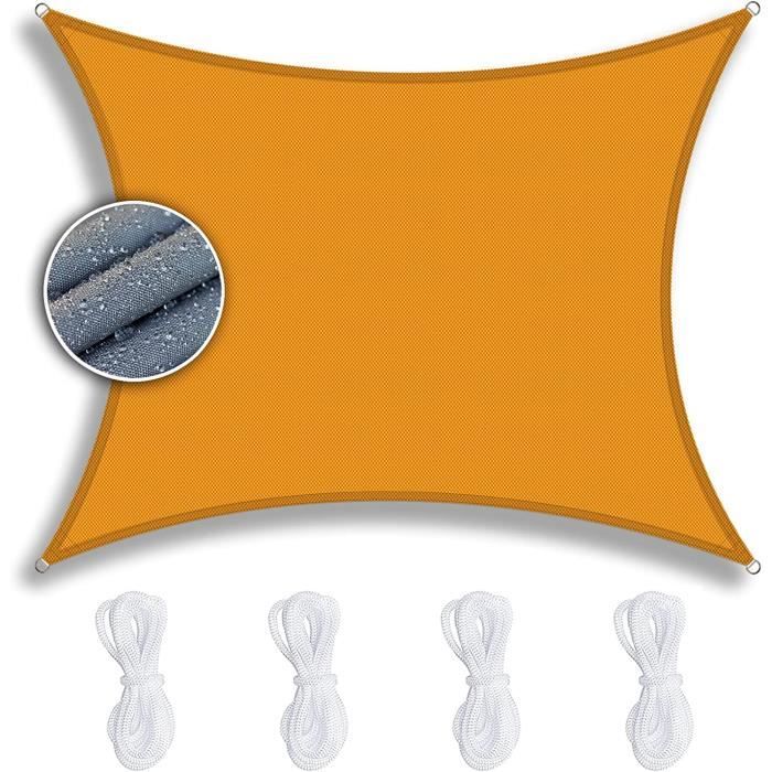 Voile D'ombrage 2x3m Imperméable - 95% UV - Pour Terrasse Et Jardin - Gris