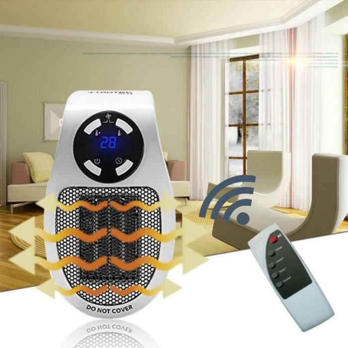 Mini Ventilateur de Chauffage Prise Murale Espace Électrique Air Radiateur  pour Salle de Bain Bureau Chambre Blanc*SQ