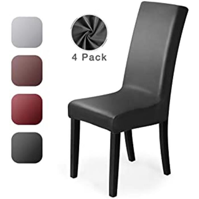 Qc015 Housse de Chaise en PU 4 pièces Couverture de chaise Cuir