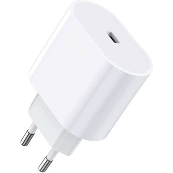 Kit Chargeur Rapide 20W Avec Câble USB-C 2m - Compatible IPhone, IPad, Galaxy, Protection Multiple