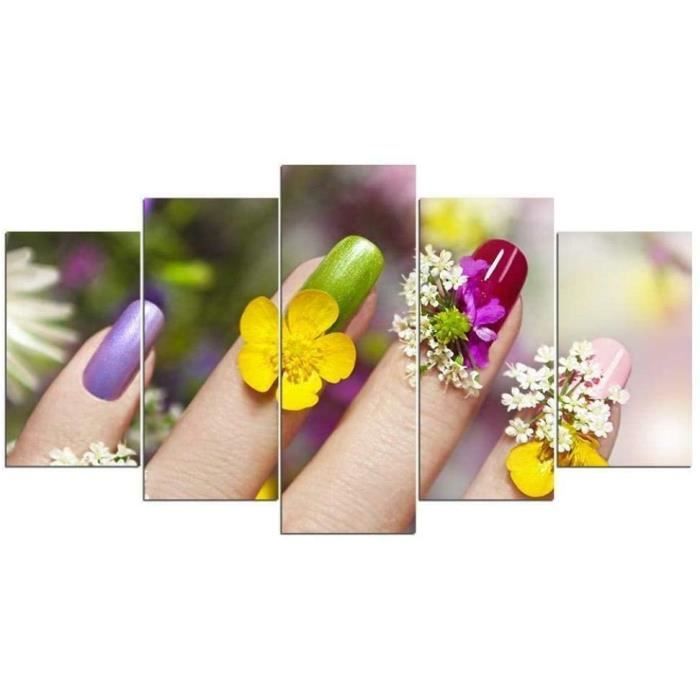 Lot De 5 Limes à Ongles Mini Colorées Motif Fleurs - Double Face