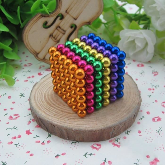 Cube magnétique magique Buckyballs 216 billes 5mm 6 couleurs