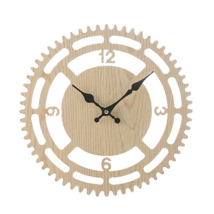 Petite Horloge De Bureau TEYCLZORE – Bois De Sapelli Massif – Diamètre 11,9 Cm – Silencieuse (sans Tic-tac) – À Piles