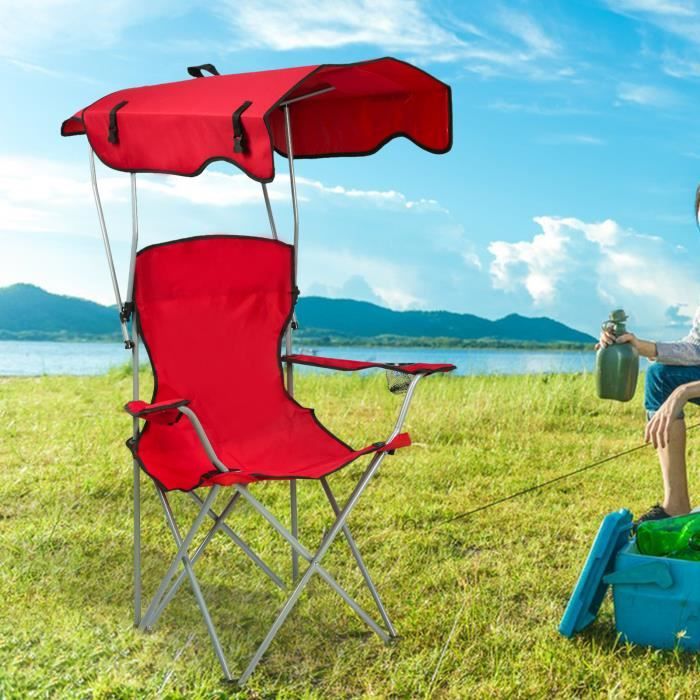 Chaise de Camping - YYIXING - Pliante - Rouge - Adulte - 1 place - Sport Chaise de Camping - YYIXING - Pliante - Rouge - Adulte - 1 place - Sport