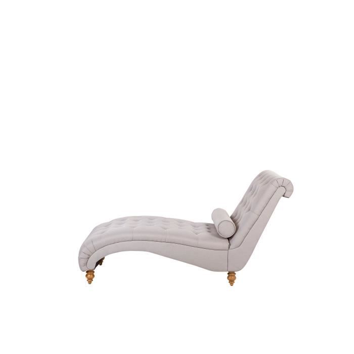 beliani chaise longue en tissu beige muret cdiscount maison