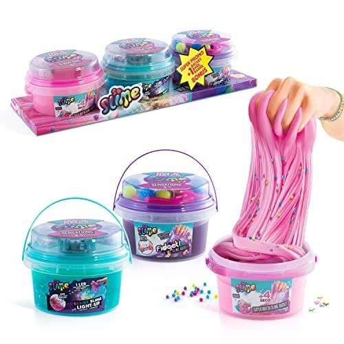 Pack de 3 barils de Slime mixtes avec LED et décorations - Canal Toys SSC 220