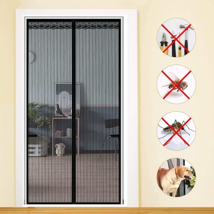 Rideau Moustiquaire Pour Toit Haut - Filet Multifonction - Noir - Neuf