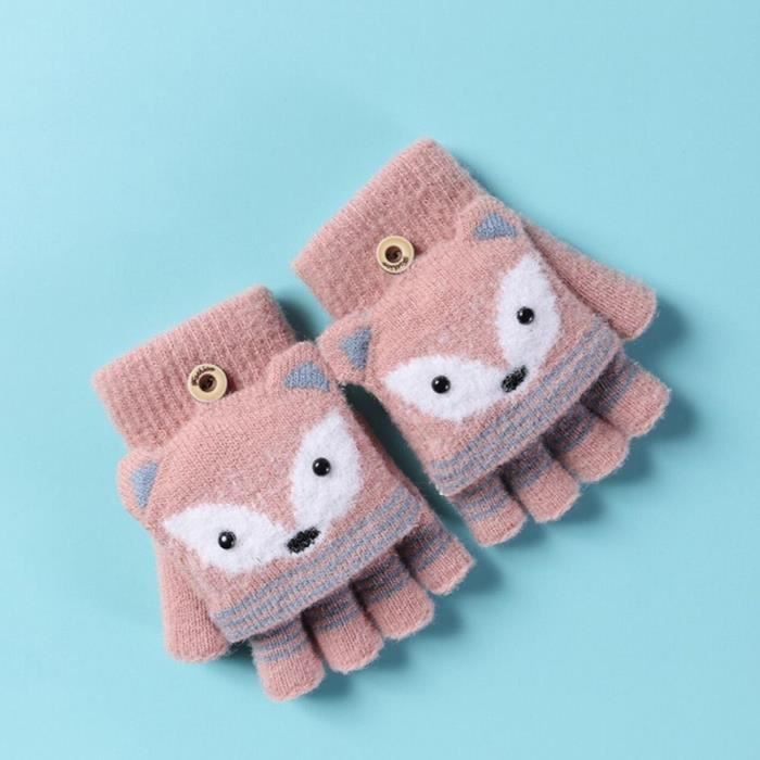 3 Paires Gants Licorne Hiver Enfants 5-10 Ans - Chauds à Doigts Complets Motif Dessin Animé Mignon