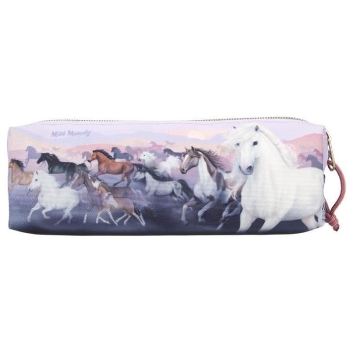 Set Papier à Lettres Miss Melody Bandana - 24 Feuilles + 18 Enveloppes - Motif Chevaux Violet