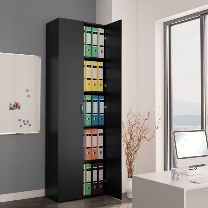 armoire de bureau - dioche - noir - 60 x 32 x 190 cm - contemporain - design