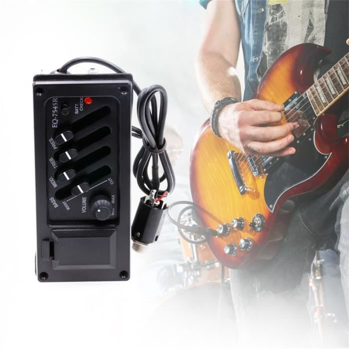 Pré-Amplificador Acústico De 3 Bandas, EQ-505 Preto