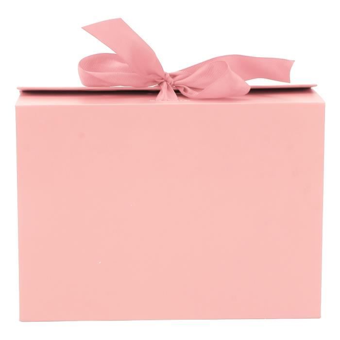 Boîte Cadeau Avec Couvercle 25x18x8,5 Cm - Inclut Ruban Raphia Et Papier Déchiqueté | Pour Anniversaire, Noël, Mariage
