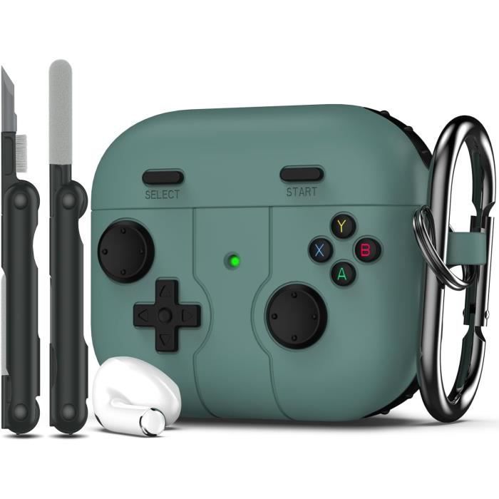 Meiyasy Lot De 2 Coques Pour AirPods 3 Avec Porte-clés, Coque De Protection Complète Et Dragonne En Silicone Pour Femmes, Hommes Et Filles Avec Apple AirPods 3e Génération (noir Et Violet Clair