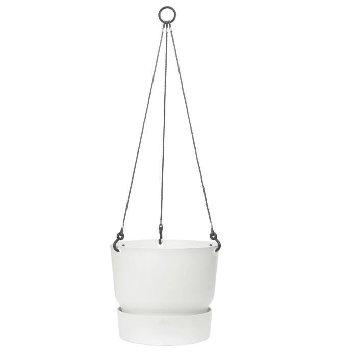 ELHO Pot de fleurs à suspendre Greenville 24 - Extérieur - Ø 23,9 x H 20,3 cm - Blanc